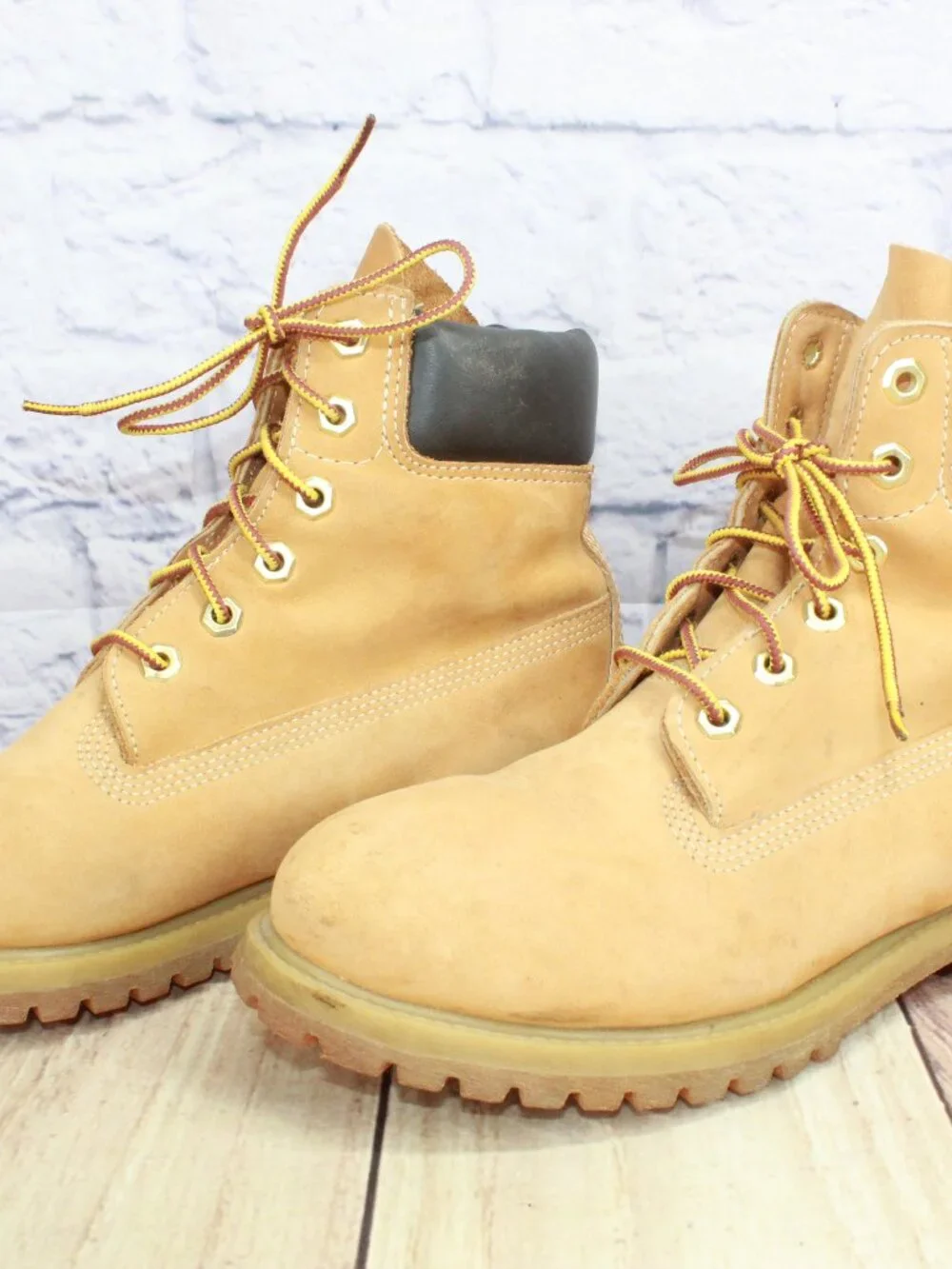 Timberland 6 Inch Premium Leather Waterproof Boots Wheat Tan Women's Size 7.5
